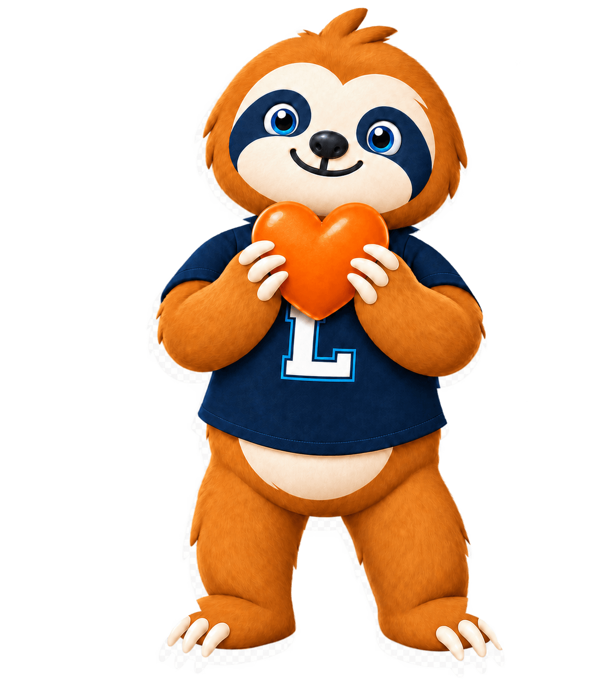 Oranssia sydäntä pitelevä Laiskis